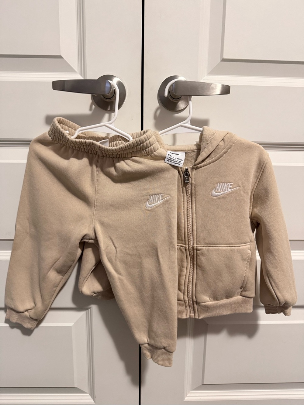 Nike Beige Toddler Zip Hoodie & Sweatpants Set